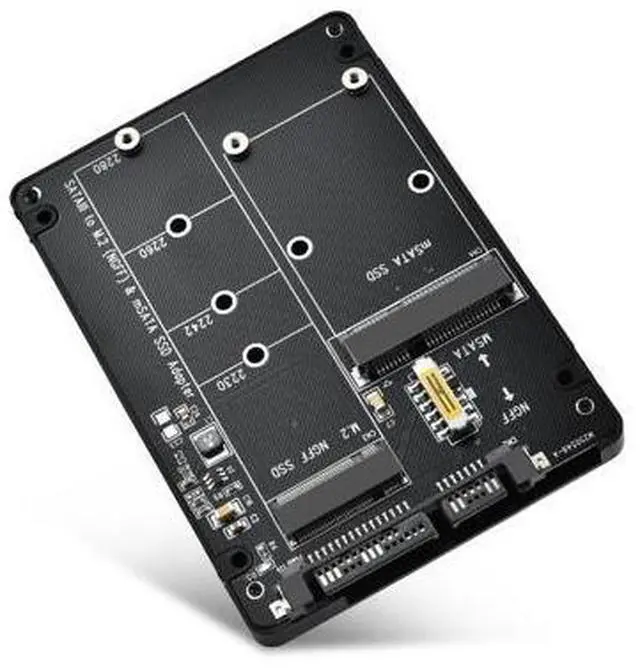 Main image of M.2 to SATA Adapter - 2 in 1 Converter for MSATA/M.2 NGFF SSD to 2.5" SATA III, Supports B&M Key, Not for M Key