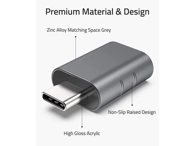 Alt view image 3 of 7 - USB C to USB Adapter Pack of 2 USB C Male to USB3 Female Adapter Compatible with MacBook Pro 2021 iMac iPad Mini 6/Pro MacBook Air 2022 and Other Type C or Thunderbolt 4/3 Devices Space Grey