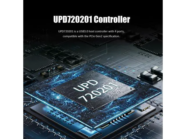 Alt view image 4 of 7 - Vszerda U3044 4-Port USB 3.0 Type-A 5Gb PCIe Expansion Card for Intel, AMD, and ARM Platform, Compatible with Windows and Linux (Not Support Mac OS)