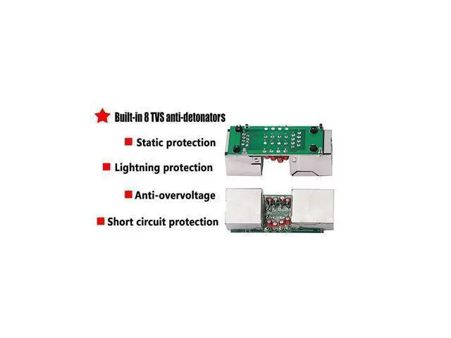 Alt view image 5 of 7 - Ethernet Surge Protector RJ45 Coupler Female to Female Network Surge Protector Outdoor Arrester Protection Device Extension Adapter2Pack