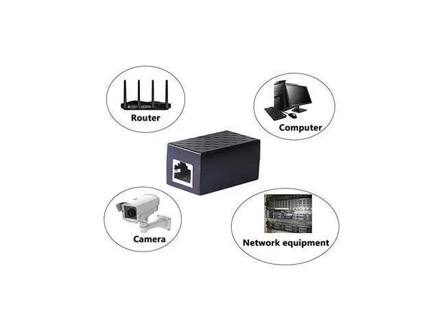 Alt view image 7 of 7 - Ethernet Surge Protector RJ45 Coupler Female to Female Network Surge Protector Outdoor Arrester Protection Device Extension Adapter2Pack