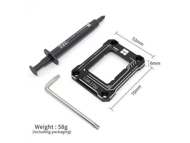 Alt view image 2 of 5 - CPU Contact Frame Anti-Bending Buckle for LGA 1700 Retrofit Kit 17XX-BCF Bracket Intel12 Generation Black