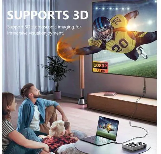 Alt view image 2 of 7 - HDMI Extender Cable - 1 Feet, High Speed HDMI Male to Female Adapter for HDTV, Monitor, PC, Laptop, Projector 2 Pack