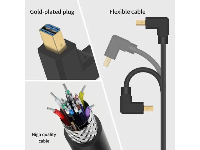 Alt view image 3 of 7 - Displayport to Mini Displayport Extension Cable 1.4, 8k Mini DP to DP, Down Angle Mini Displayport Male to Displayport Female Extention Cable for Laptop PC TV Gaming Monitor. 1Ft/30cm