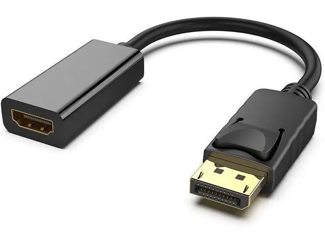 Alt view image 2 of 7 - 2 PCS 1 set DisplayPort DP to HDMI Cable,Male To Female Display Port to HDMI Adapter Converter Black Laptop PC for HP/DELL 2 packs