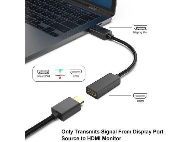 Alt view image 3 of 7 - 2 PCS 1 set DisplayPort DP to HDMI Cable,Male To Female Display Port to HDMI Adapter Converter Black Laptop PC for HP/DELL 2 packs