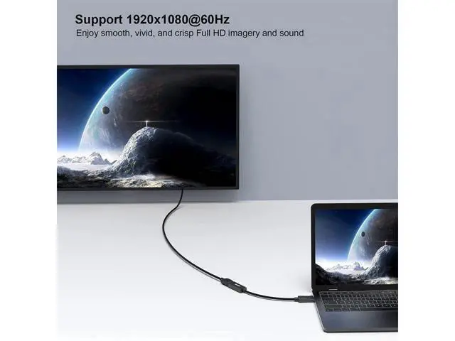 Alt view image 6 of 7 - 2 PCS 1 set DisplayPort DP to HDMI Cable,Male To Female Display Port to HDMI Adapter Converter Black Laptop PC for HP/DELL 2 packs