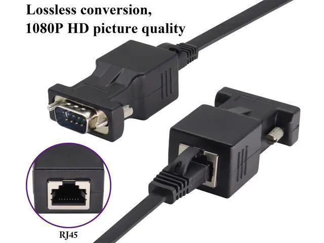 Alt view image 5 of 7 - RJ45 to DB9 RS232 Adapter 9-Pin Serial Port RS232 Male to RJ45 Female CAT5 CAT6 Ethernet LAN Extend Converter, Network to DB9 Serial Port Coupler Extender Adapter (2 Pack-Male)