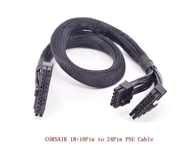 Alt view image 3 of 4 - 10+18Pin to 24Pin 20+4Pin ATX Power Supply Cable Mining Cable PSU Motherboard Braided Net for Corsair HX1200i HX1000i HX850i HX750i AXi Series AX1500i AX1200i AX860i AX760i RM1000 RM850 RM750