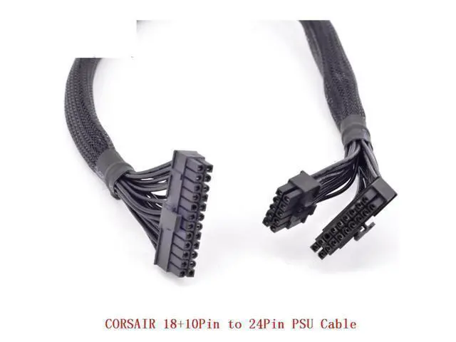 Alt view image 4 of 4 - 10+18Pin to 24Pin 20+4Pin ATX Power Supply Cable Mining Cable PSU Motherboard Braided Net for Corsair HX1200i HX1000i HX850i HX750i AXi Series AX1500i AX1200i AX860i AX760i RM1000 RM850 RM750