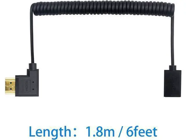 Alt view image 7 of 7 - 8K HDMI Extender Cable, HDMI Extension Adapter Cable, Right Angled HDMI Male to Female Coiled Cable Compatible for Nintendo Switch, Xbox One S 360, PS5, Blu Ray Player, etc 6 Feet/1.8M