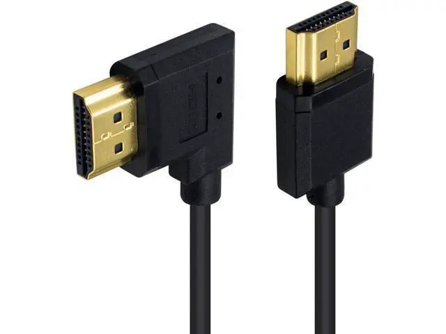Alt view image 2 of 7 - Left Angle Coiled HDMI Cable 4FT/1.2M, Extreme Thin 90 Degree HDMI Male to Male Coiled Cable for 3D and 4K@60hz Ultra HD TV Stick for PS5, Blu-ray, Roku TV, Xbox Series X/S