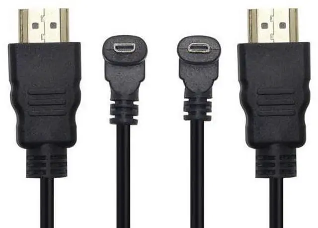 Main image of Micro HDMI Male to HDMI Male 50CM 90 Degree Angle Adapter (2Pack - Up & Down Angle) - Supports 3D, 4K, 1080P, Ethernet, Audio Return