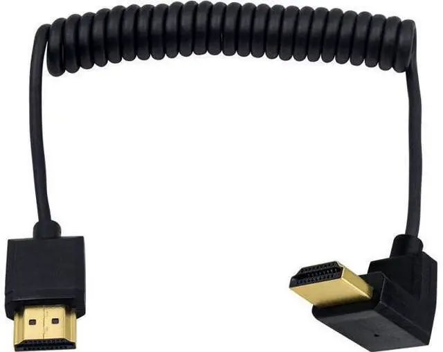 Main image of Up Angle Coiled HDMI Cable 4FT/1.2M, Extreme Thin 90 Degree HDMI Male to Male Coiled Cable for 3D and 4K@60hz Ultra HD TV Stick for PS5, Blu-ray, Roku TV, Xbox Series X/S