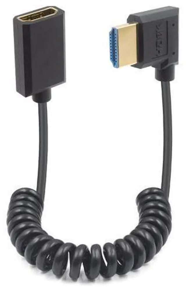 Main image of 8K HDMI to HDMI Extender Cable, 48Gbps Right Angle HDMI Male to Female Coiled Cable for MacBook Pro, PS5, Xbox Series X, Roku TV, UHD TV, Blu-ray, 4FT/1.2M