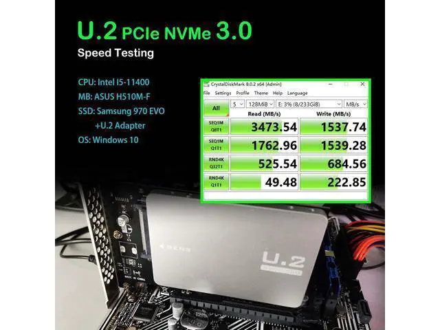 Alt view image 4 of 7 - PU11 U.2 to PCIe 4.0 X4 Adapter for 2.5 Inch U.2 SSD, PCIe 4.0 X4 Full Speed