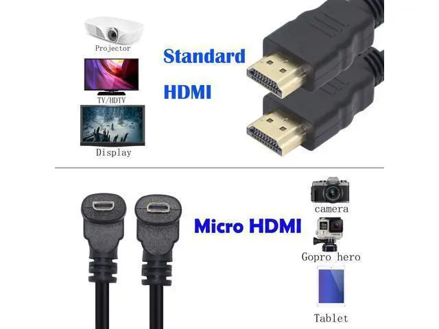 Alt view image 4 of 5 - Micro HDMI Male to HDMI Male 50CM 90 Degree Angle Adapter (2Pack - Up & Down Angle) - Supports 3D, 4K, 1080P, Ethernet, Audio Return