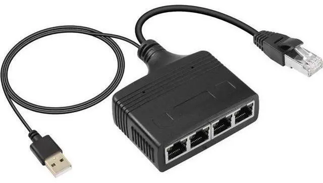 Main image of Gigabit RJ45 Network Splitter Adapter, 1 to 4 Ethernet Splitter 1000Mbps High Speed LAN Network Splitter,4 Devices Share The Internet at The Same Time(1 to 4 Male Gigabit)