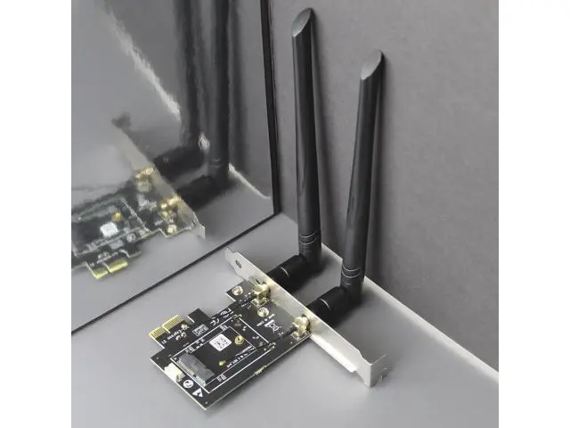 Alt view image 3 of 14 - Vszerda WA01 M.2 E Key to PCIe X1 WiFi Bluetooth Adapter for M.2 WiFi 4/5/6/6e/7/Coral TPU Module, with 6-dBi SMA Antenna Kits