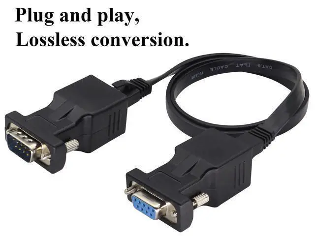 Alt view image 5 of 7 - 2-Pack DB9 to RJ45 Extender - Male & Female - 9Pin Serial Port to Ethernet LAN Network Adapter - Multimedia Video & Extend Transmission Distance - Compatible with DB9 Devices