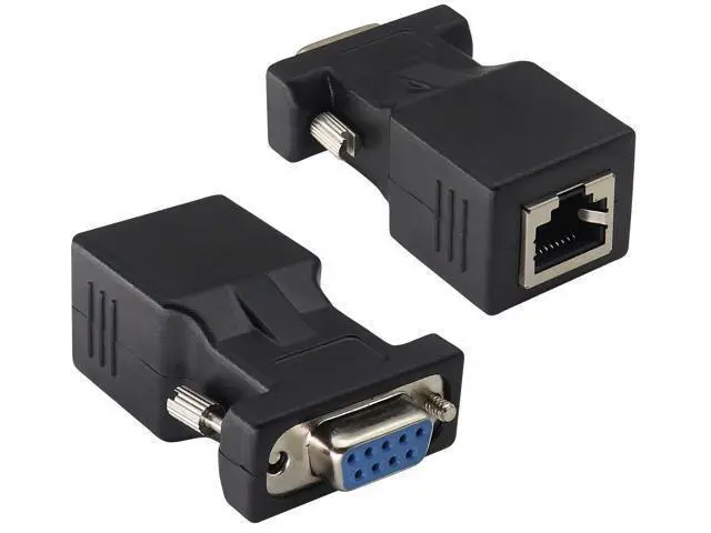 Alt view image 6 of 7 - 2-Pack DB9 to RJ45 Extender - Male & Female - 9Pin Serial Port to Ethernet LAN Network Adapter - Multimedia Video & Extend Transmission Distance - Compatible with DB9 Devices