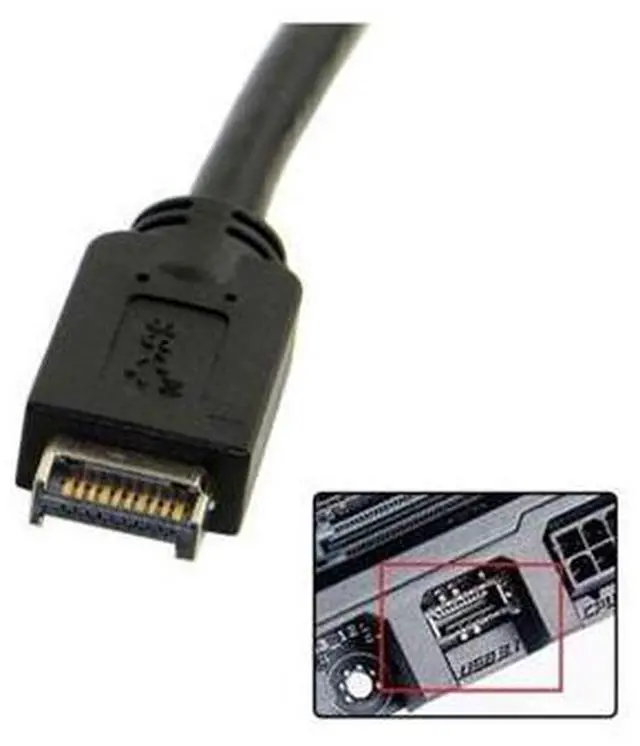 Alt view image 4 of 6 - USB 3.1 Front Panel Header to USB-C Type-C Female Extension Cable 40cm with Panel Mount Screw UC-037