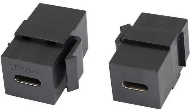Main image of USB-C Keystone Jack Adapter Usb 3.1 Type-C Female To Female Keystone Insert Socket Coupler Adapter For Wall Plate Outlet Panel (Black/2 Pack)