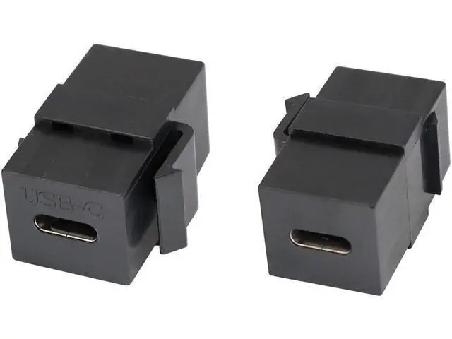Alt view image 2 of 3 - USB-C Keystone Jack Adapter Usb 3.1 Type-C Female To Female Keystone Insert Socket Coupler Adapter For Wall Plate Outlet Panel (Black/2 Pack)