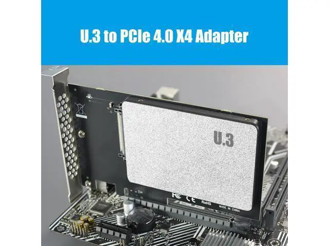 Alt view image 2 of 6 - PU13 U.3 to PCIe 4.0 X4 Adapter for 2.5 Inch U.3 SSD, PCIe 4.0 X4 Full Speed