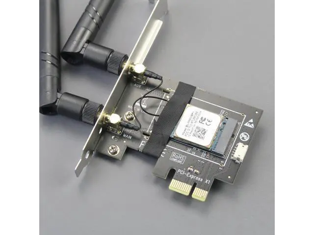 Alt view image 6 of 14 - Vszerda WA01 M.2 E Key to PCIe X1 WiFi Bluetooth Adapter for M.2 WiFi 4/5/6/6e/7/Coral TPU Module, with 6-dBi SMA Antenna Kits