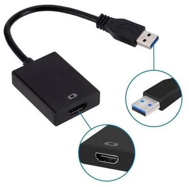 Alt view image 2 of 6 - WISDUM USB to HDMI Adapter USB 3.0/2.0 to HDMI 1080P Video Graphics Cable Converter with Audio for PC Laptop Projector HDTV Compatible with Windows XP 7/8/8.1/10