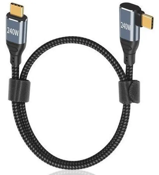 Main image of WISDUM 240W USB C to USB C Cable 3.3 ft, Short Type C 90 Degree Charging Cable, Nylon Braided PD 3.1 Right Angle Fast Charger Cord Compatible for MacBook Pro, iPad Pro