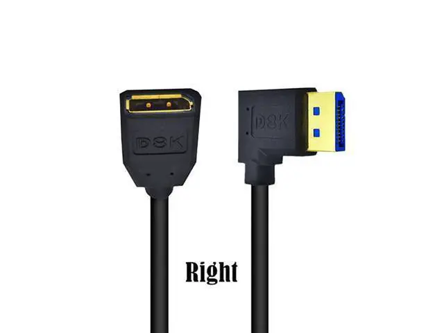 Alt view image 2 of 4 - 5.9 Inch DisplayPort 8K Extension Cable, 90 Degree Right Angle DP 1.4 Version Male to DP 1.4 Version Female Adapter Extender Cable, Support 8K@60Hz & 4K@ 144Hz