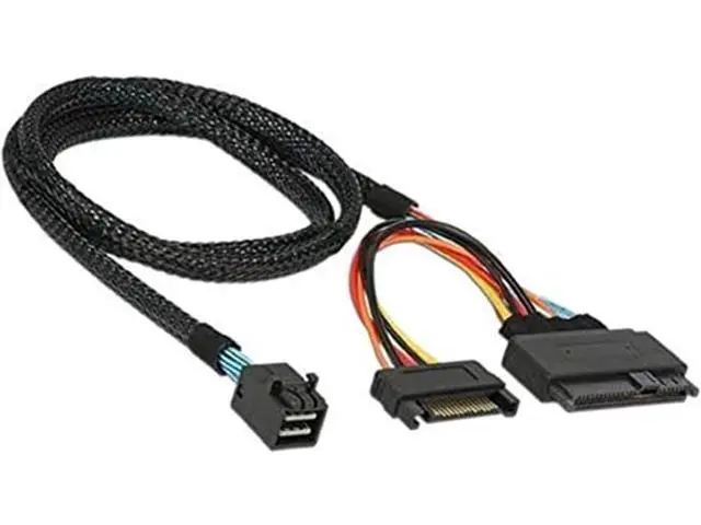 Alt view image 6 of 6 - Internal 12G U.2 Cable (HD MiniSAS SFF-8643 to U.2 SFF-8639) with SATA Power (50cm)