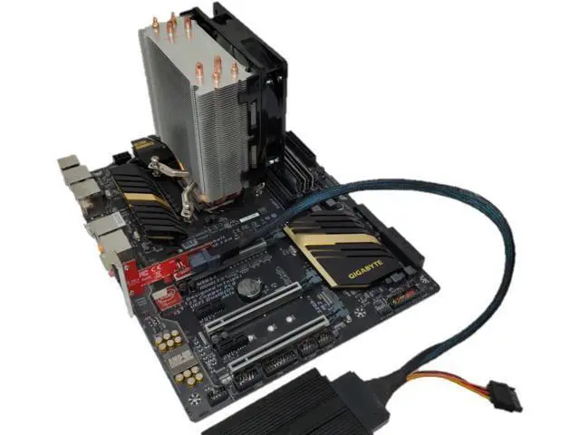 Alt view image 3 of 6 - Internal 12G U.2 Cable (HD MiniSAS SFF-8643 to U.2 SFF-8639) with SATA Power (50cm)