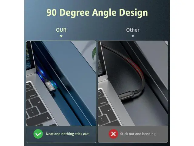 Alt view image 4 of 7 - 20Gbps USB C 3.2 Extension Cable, 90 Degree USBC 3.2 Gen2 Type-c Male to Female Extender Cable 4K@60Hz 240W Charging 20Gbps Data Transfer with External SSD eGPU (90 Degree Extension 0.5M)