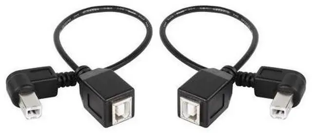 Main image of USB 2.0 Type-B Printer Cable, 2-Pack USB B Female to Left Angle & Right Angle B Male Printer Extension Cable, for Scanner, Mobile HDD and More (L-R)