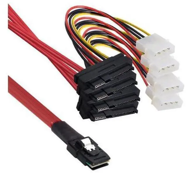 Main image of WISDUM Mini-SAS SFF-8087 to 4 SAS Cable 3.28 Ft MINI SAS 36P TO 4 SAS,support 10gbps