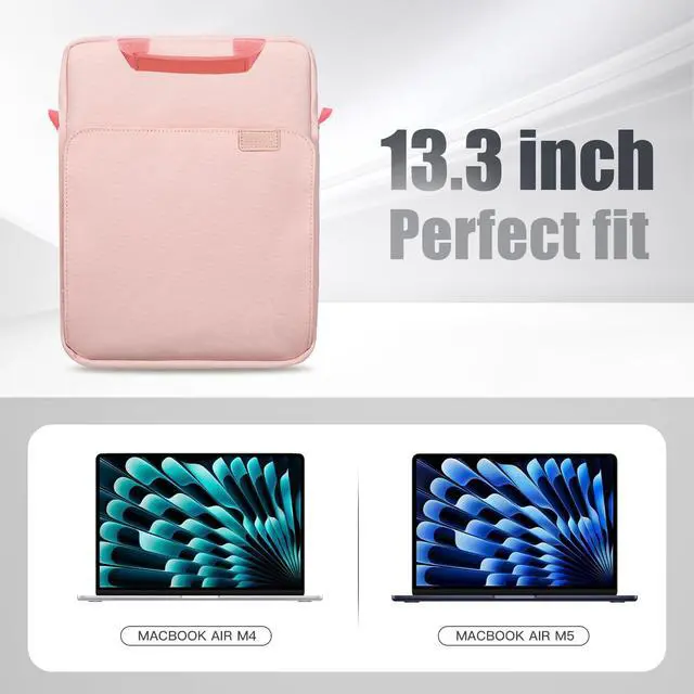 Alt view image 2 of 7 - TiMOVO Laptop Sleeve Bag for MacBook Air 13 inch 2026 Model A3449/A3240 with M5/M4 Chip, Handle Carrying Case with Shoulder Strap, Pink