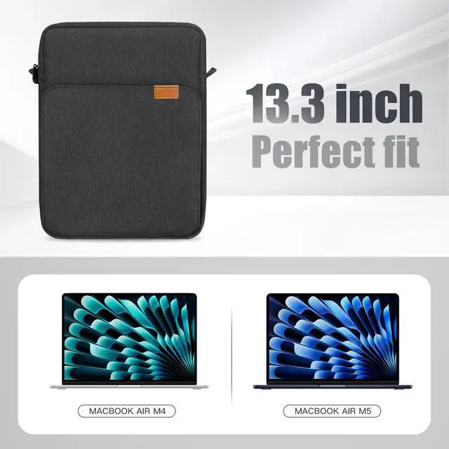 Alt view image 2 of 7 - TiMOVO Laptop Sleeve Bag for MacBook Air 13 inch 2026 Model A3449/A3240 with M5/M4 Chip, Handle Carrying Case with Shoulder Strap,Black