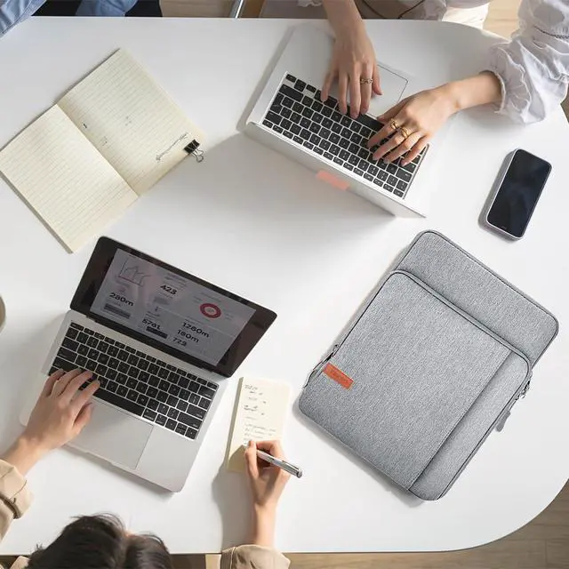 Alt view image 2 of 7 - TiMOVO Laptop Sleeve Bag for MacBook Neo 13 inch 2026 Model A3404 with A18 Pro Chip, Carrying Case with Shoulder Strap,Light Gray