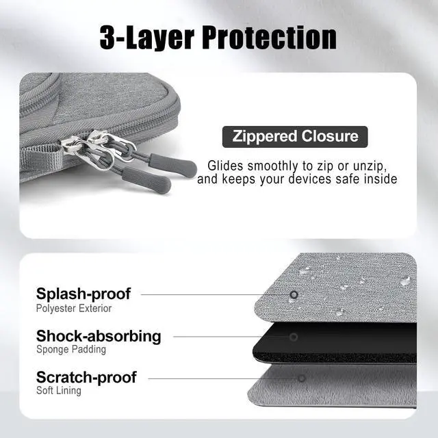 Alt view image 7 of 7 - TiMOVO Laptop Sleeve Bag for MacBook Neo 13 inch 2026 Model A3404 with A18 Pro Chip, Carrying Case with Shoulder Strap,Light Gray