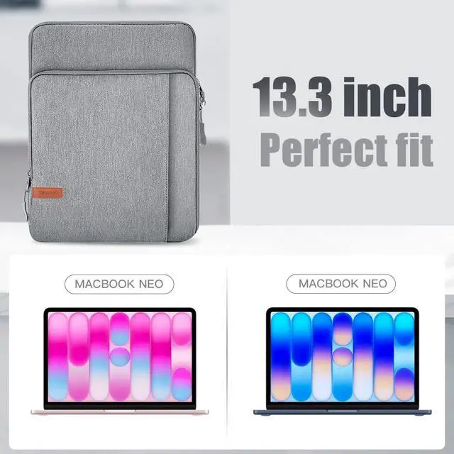 Alt view image 4 of 7 - TiMOVO Laptop Sleeve Bag for MacBook Neo 13 inch 2026 Model A3404 with A18 Pro Chip, Carrying Case with Shoulder Strap,Light Gray