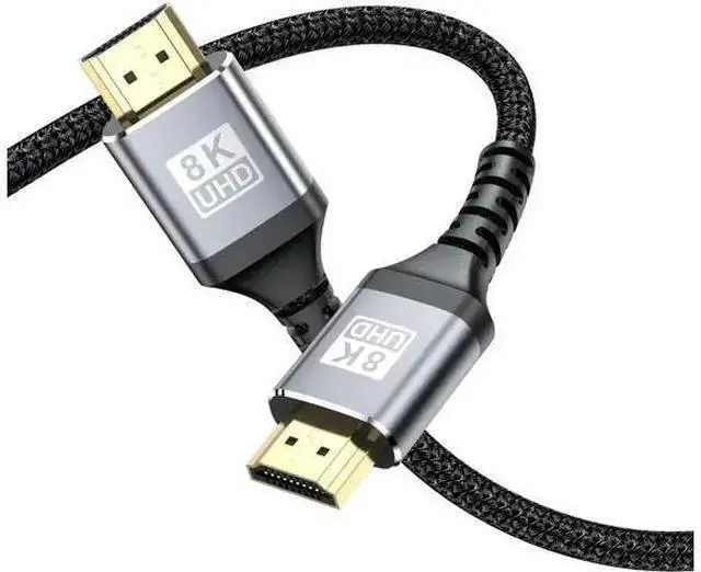Alt view image 5 of 7 - 8K HDMI Cables - 10ft, Nylon Braid (8K@60Hz 7680x4320, 4K@120Hz) HDMI To HDMI 2.1 Male Audio video Cable 48Gbps For Laptop PC Computer Monitor Camera HDTV - Support eARC HDR10 HDCP 2.2 & 2.3