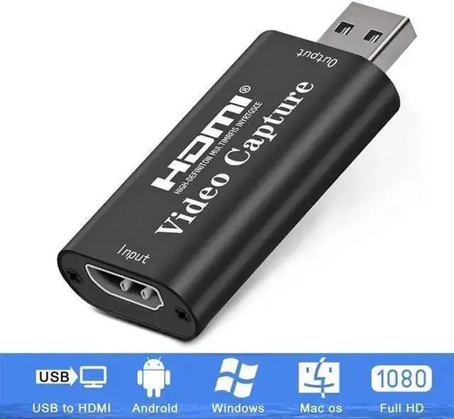 Alt view image 2 of 7 - 4K HDMI Video Capture Card, Card Game Capture Card Audio Capture Adapter HDMI to USB 2.0 Record Capture Device for Streaming, Live Broadcasting, Video Conference, Teaching, Gaming(Black)