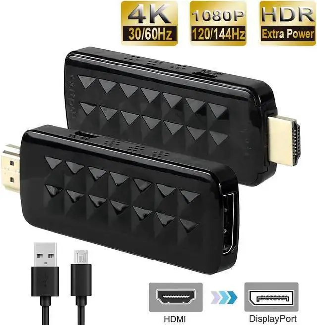 Alt view image 5 of 7 - HDMI to DisplayPort, HDMI to DisplayPort Cable Adapter, HDMI Male to DP Female with USB Power, Support 4K@60Hz,1080P@144hz, Display1.4, Dual - Modes(NOT USB Port)