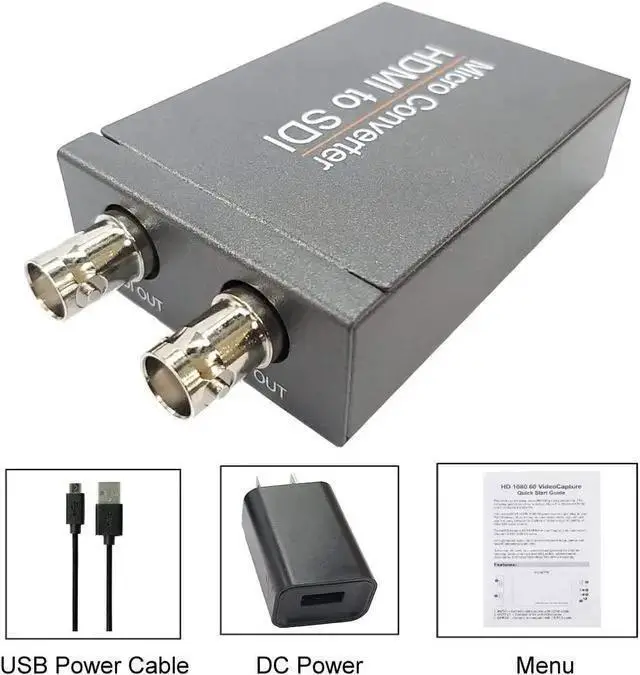Alt view image 5 of 7 - HDMI to SDI, HDMI to SDI Converter Two SDI Output Audio Embedder Support HDMI 1.3, 3G/ HD-SDI Auto Format Detection Extender for Camera CCTV