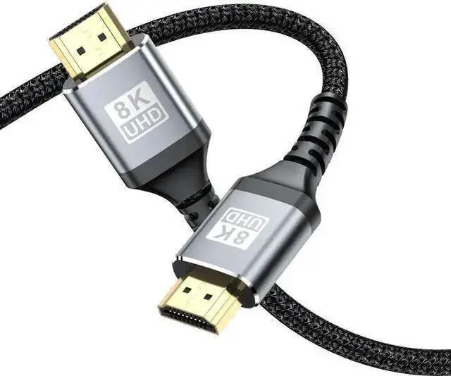 Main image of DIXSG 8K HDMI Cables - 6.6ft, Nylon Braid (8K@60Hz 7680x4320, 4K@120Hz) HDMI To HDMI 2.1 Male Audio video Cable 48Gbps For Laptop PC Computer Monitor Camera HDTV - Support eARC HDR10 HDCP 2.2 & 2.3