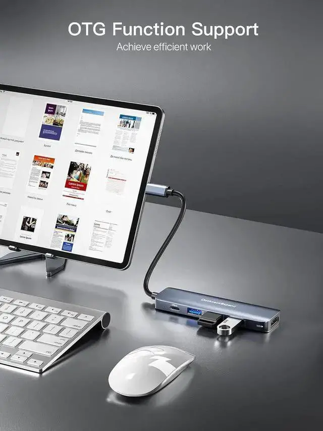 Alt view image 3 of 7 - DIXSG USB C Hub to HDMI Multiport Adapter, 5-in-1 USB C Hub with 4K HDMI, 3*USB 3.0, 100W PD Ports for Pro, iMac, Chromebook, 15 Pro, XPS, etc