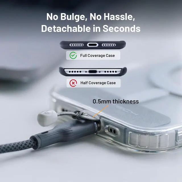Alt view image 7 of 7 - LinkGo Phone Strap Crossbody, Anti Theft Quick Release, Adjustable Phone Lanyard with Lens Cloth for iPhone & Android